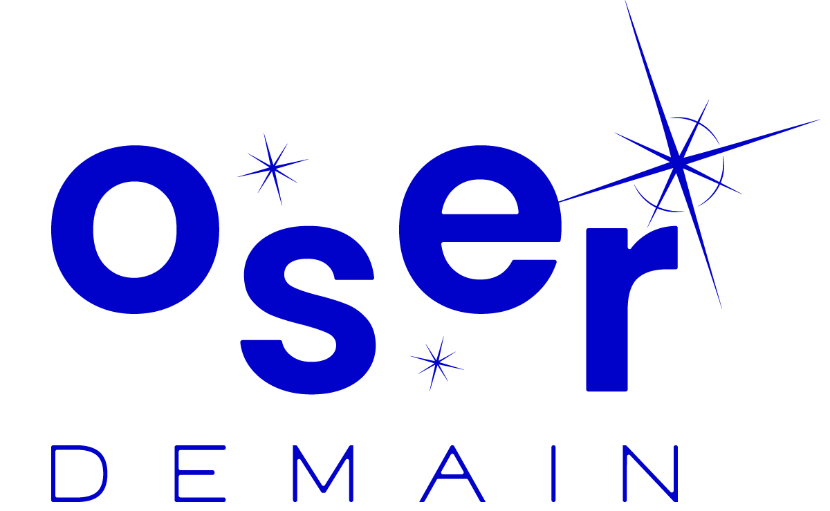 Logo blanc de la marque Oser Demain
