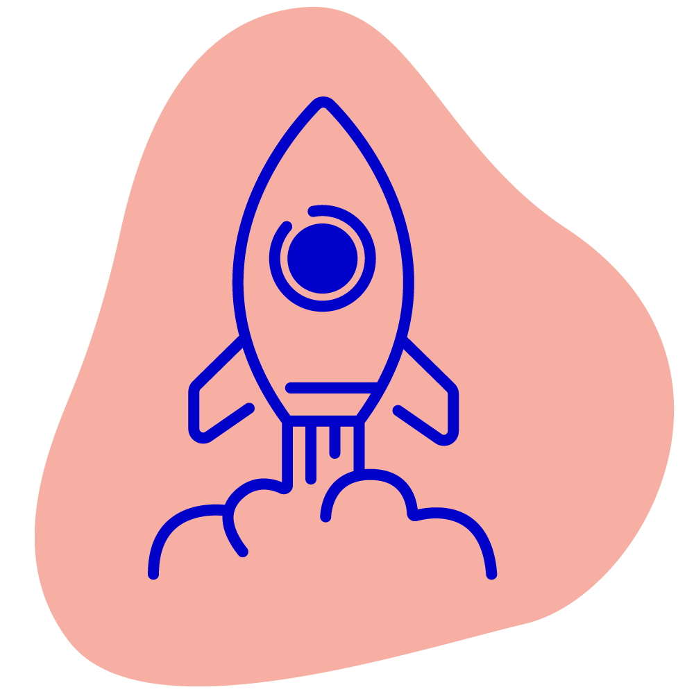 Pictogramme d'une fusée, illustrant le tremplin du bilan de compétences d'Oser Demain